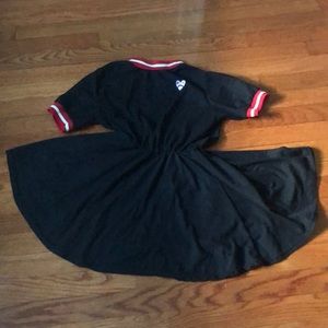 Sad heart collared puffed sleeve dress